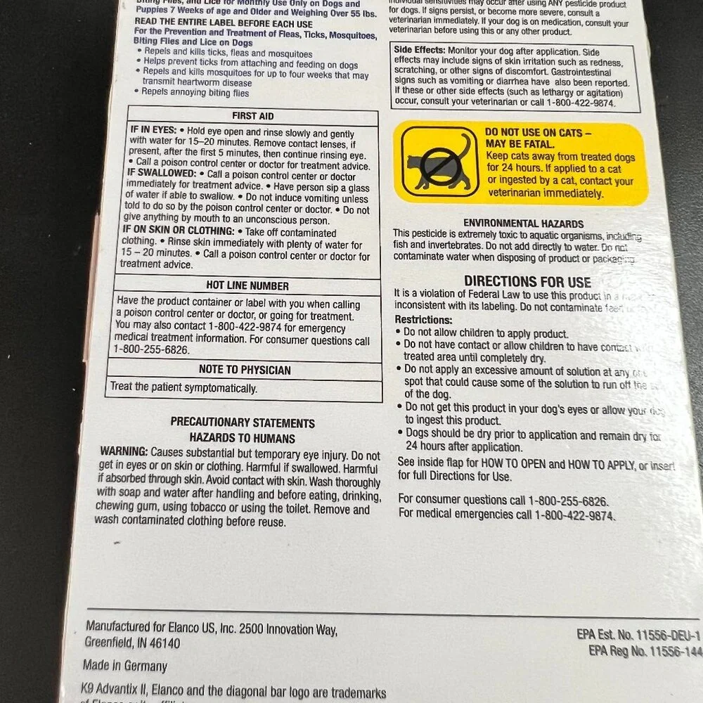 K9 ADVANTIX II For Extra Large Dogsover 55 Lbs 6 Month Dose